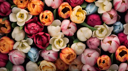 Fotobehang Pink blossom tulip nature flowers © VICHIZH