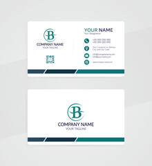 Professional green gradient business card template modern luxurious company card design
