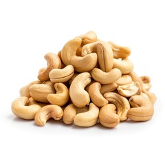 Fototapeta premium close-up of cashew nuts on white background