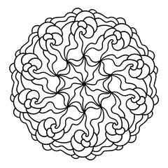 Circular vector pattern. Mandala round ornament.