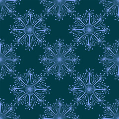 Fototapeta na wymiar Abstract seamless background with snowflakes for textile, wallpaper, packaging, scrapbook, wrapping paper, web pages.