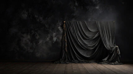 Black Abstract wave Bacground, Black and white background, 3D background