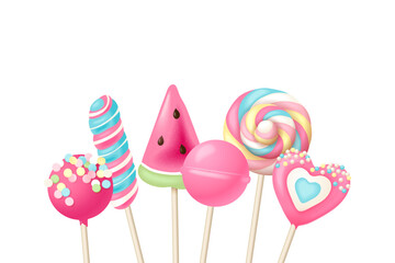 Hand drawn vector lollipops collection