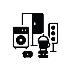 Black solid icon for electronics 