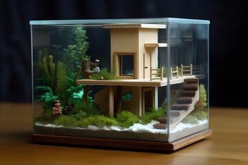 miniature aquarium style house building