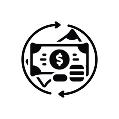 Black solid icon for exchanges 