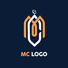 Islamic MC icon logo symbol sign vector business shield design illustration button element emblem concept label icons