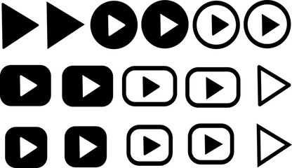 Play button set. Play buttons collection. Replaceable vector design.
