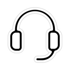 picto logo icones et symbole casque audio ecouteur et micro epais relief