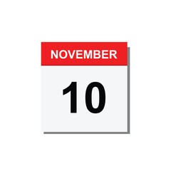 Fototapeta premium calender icon, 10 november icon with white background