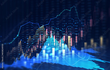 Naklejka premium Investment finance chart,stock market business and exchange financial growth graph.