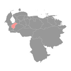 Merida state map, administrative division of Venezuela.