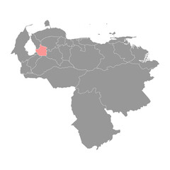 Trujillo state map, administrative division of Venezuela.
