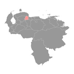 Yaracuy state map, administrative division of Venezuela.