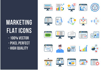 Marketing Flat Icons