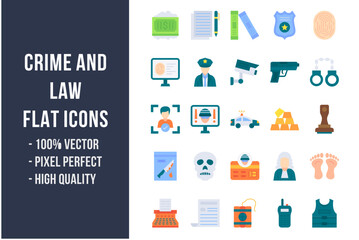 Crime and Law Flat Icons