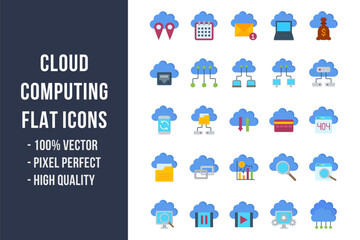 Obraz premium Cloud Computing Flat Icons