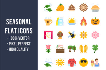 Seasonal Flat Icons