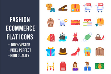 Fashion Ecommerce Flat Icons