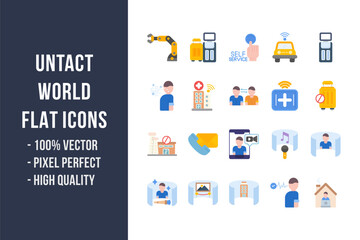 Untact World Flat Icons
