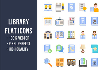 Library Flat Icons