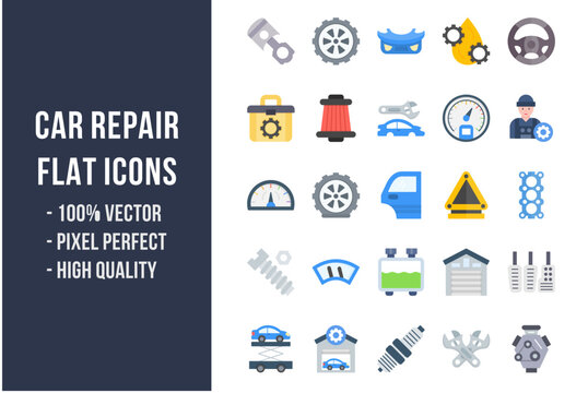 Car Repair Flat Icons