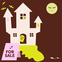 Fototapeta premium Halloween house for sale