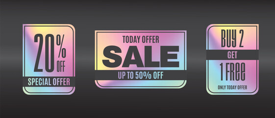 holographic Stickers for sale events, 20% off special offer, sale , promotions, colorful luxury stickers, holographic Sticker for presents, print ready colors