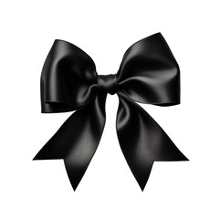 Realistic black party gift bow decoration against on isolated png background. Generative AI
