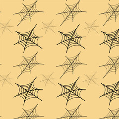 Halloween spider web isolated on light background. Vector illustration for Halloween design.