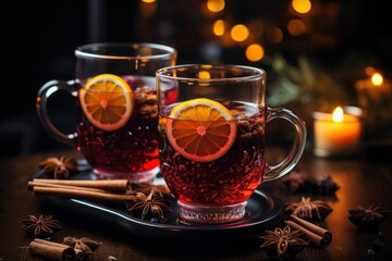 mulled wine with cinnamon