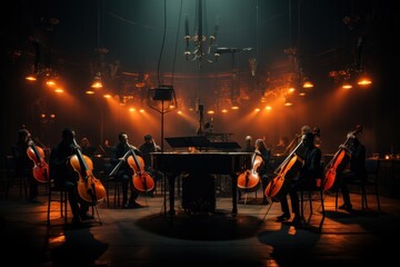 symphonic orchestra on stage