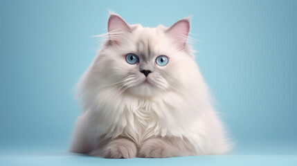 Fancy Ragdoll,  advertising photography,   Pastel color palette background