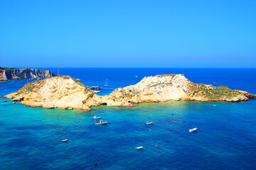 Charming scenery from Tremiti Islands (Isole Tremiti) with lucid expanses of deep blue and azure...
