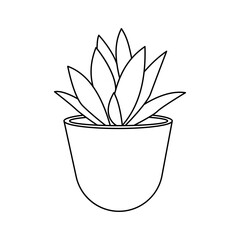 Continuous One Line Drawing Minimalism Style, Plant Drawing, Pot Drawing, Plant Sketch