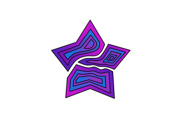 Obraz premium Colorful Star Logo With Symbol Sign Icon