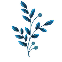 Blue leaves decoration element