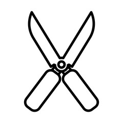 garden scissors icon in line style