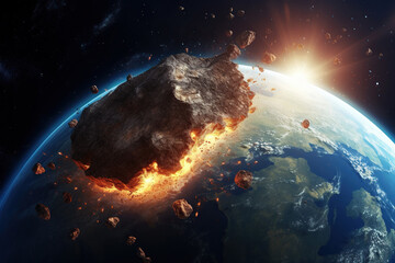 A moment Meteorite impact on planet earth
