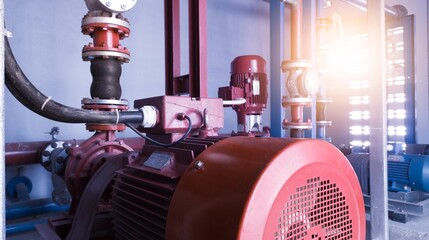 Instalation power plant of electrical motor water pump industry.