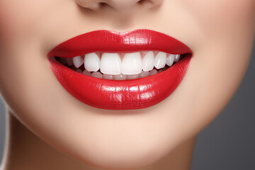  White teeth and lips