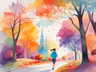 Jogging in the fall