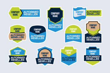 Authorized Reseller Label and Sticker Set Vector Design