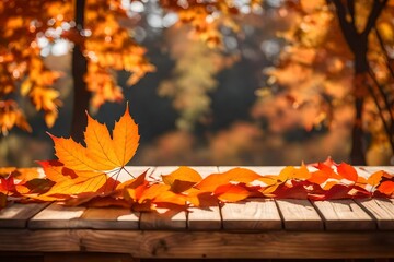 Naklejka na ściany i meble autumn leaves in the park