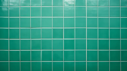 Green ceramic tile wall or floor background. Design wallpaper copyspace