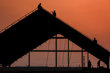 silhouette of construction 
