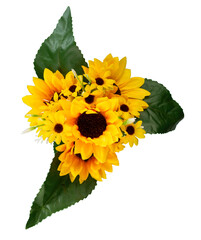 bouquet of yellow daisy flower isolated