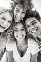 Obraz premium Portrait of a group of beautiful young teens expressing positive emotions.