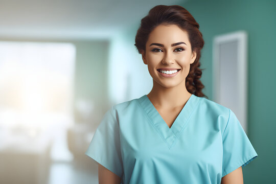 Junge professionelle l&auml;chelnde Krankenschwester &Auml;rztin Profilbild