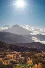 Mount Teide landscape with clouds